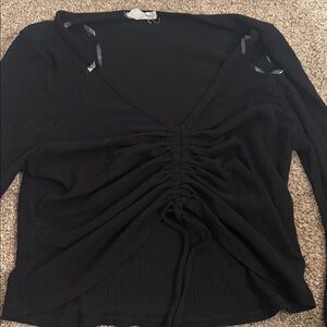 Elegant Black Ruched Women's Top